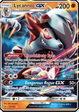 [ENG][NM] Karta Pokemon Lycanroc GX 74 - Guardians Rising