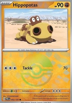 [ENG][NM] Karta Pokemon Hippopotas 052/131 - Prismatic Evolutions [Pokeball Reverse]