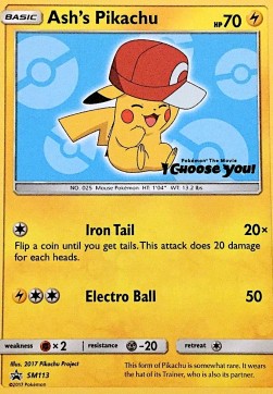 [ENG][NM] Karta Pokemon Ash's Pikachu 113 - SM Black Star Promos
