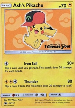 [ENG][NM] Karta Pokemon Ash's Pikachu 110 - SM Black Star Promos