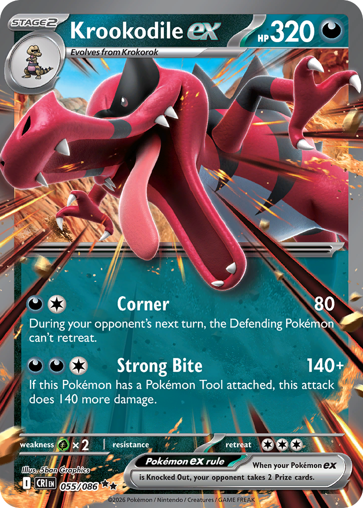 [ENG][NM] Karta Pokemon Krookodile ex 055/086 - Chaos Rising
