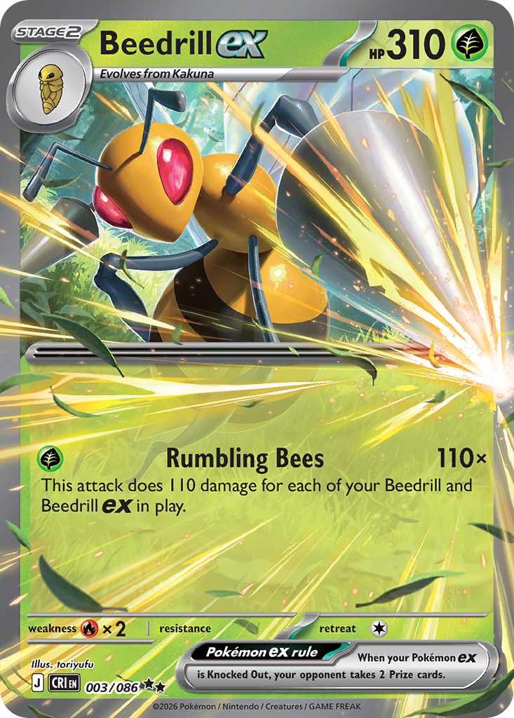 [ENG][NM] Karta Pokemon Beedrill ex 003/086 - Chaos Rising