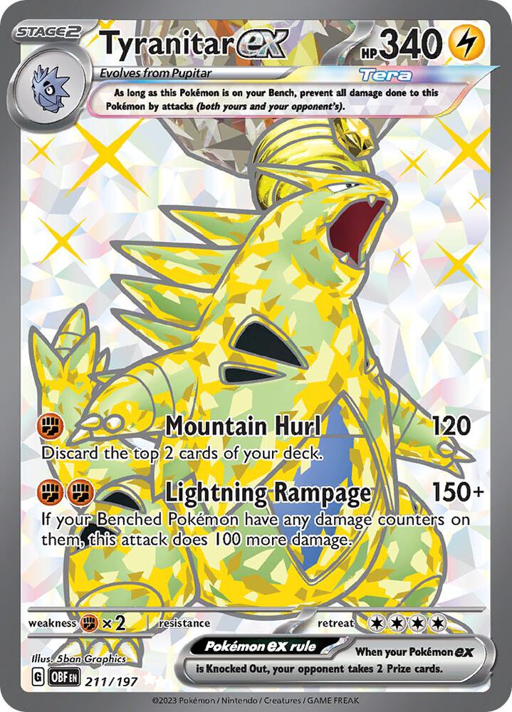 [ENG][NM] Karta Pokemon Tyranitar ex 211/197 - Obsidian Flames