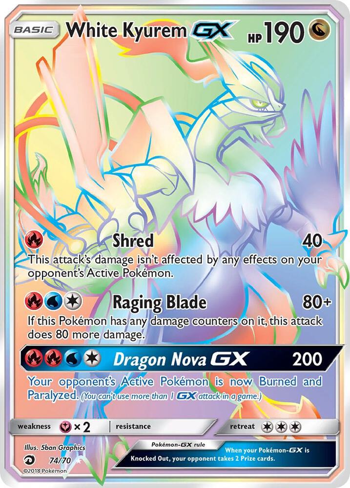 [ENG][NM] Karta Pokemon White Kyurem GX 74 - Dragon Majesty