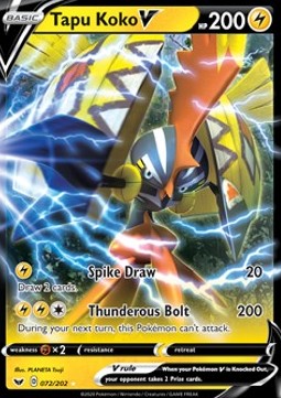 [ENG][NM] Karta Pokemon Tapu Koko V 72 - Sword & Shield Base Set