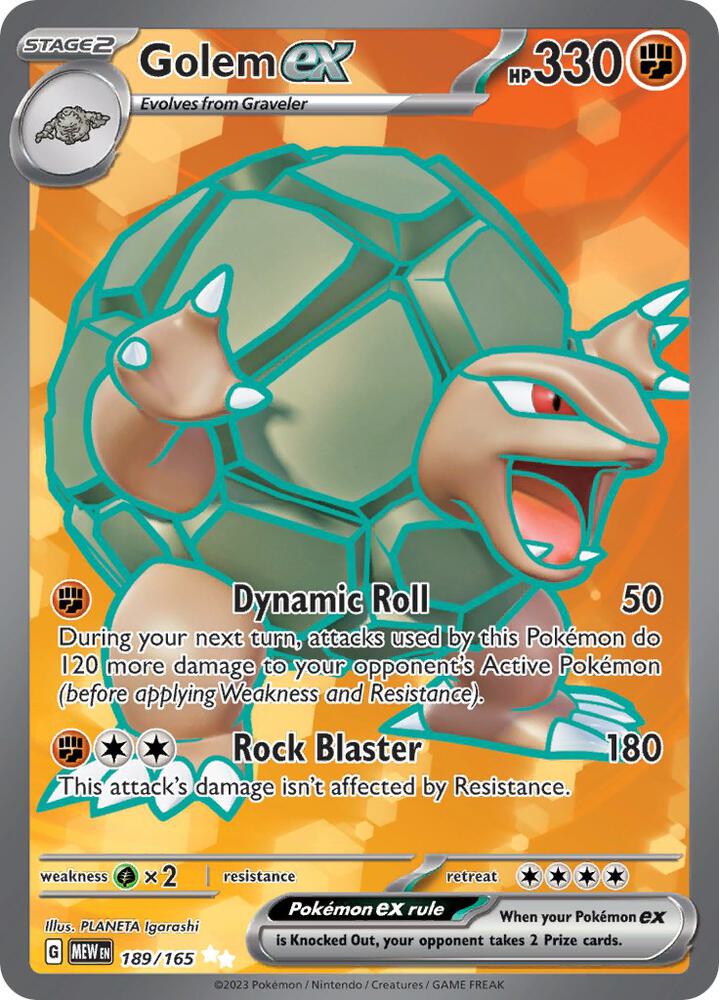 [ENG][NM] Karta Pokemon Golem ex 189/165 - 151
