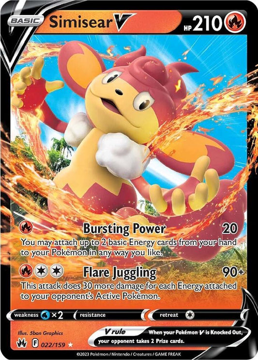 [ENG][NM] Karta Pokemon Simisear V 022/159 - Crown Zenith
