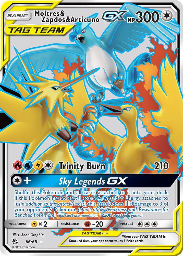 [ENG][NM] Karta Pokemon Moltres & Zapdos & Articuno GX 66 - Hidden Fates