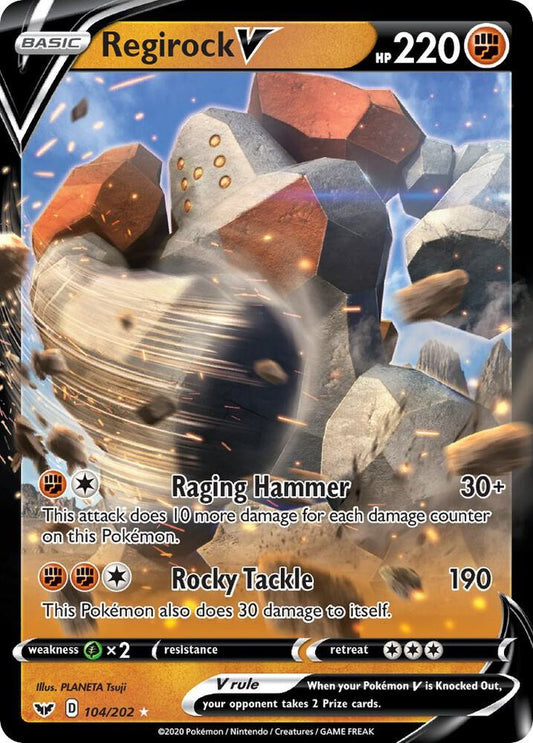 [ENG][NM] Karta Pokemon Regirock V 104 - Sword & Shield Base Set